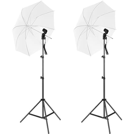 Studio Fotografie Parapluset met 33 Inch Witte Paraplu's * 2 + 2M Metalen Statief Standaards * 2 + E27 EU Plug