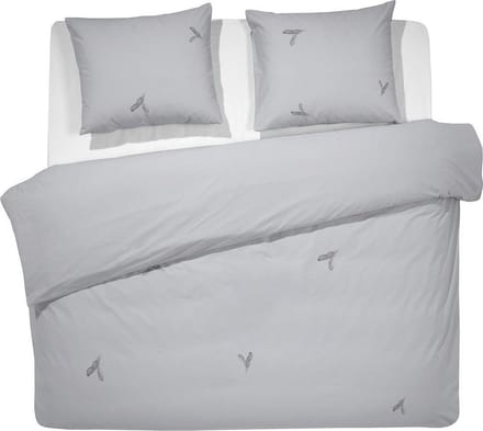 Damai Fjer Dekbedovertrek - Bio Percale - Tweepersoons - 200x200/220 cm - Silver