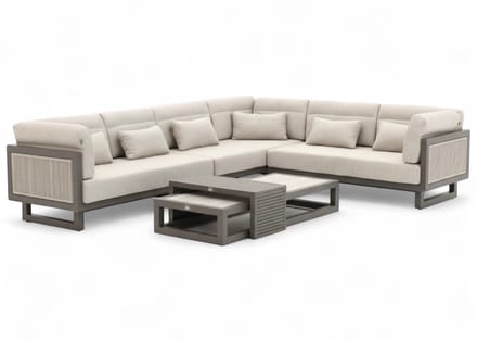 Apple Bee Santorini ROPE Loungeset 5-delig Nr.2 - Links Lang - 318 x 239 cm