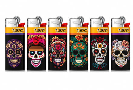 BIC® Mini J25 Aanstekers – Dia de los Muertos – 8 stuks