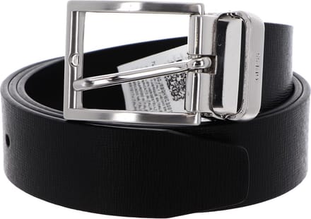 GUESS Leren Riem Adjustable Belt W90 Black Zwart