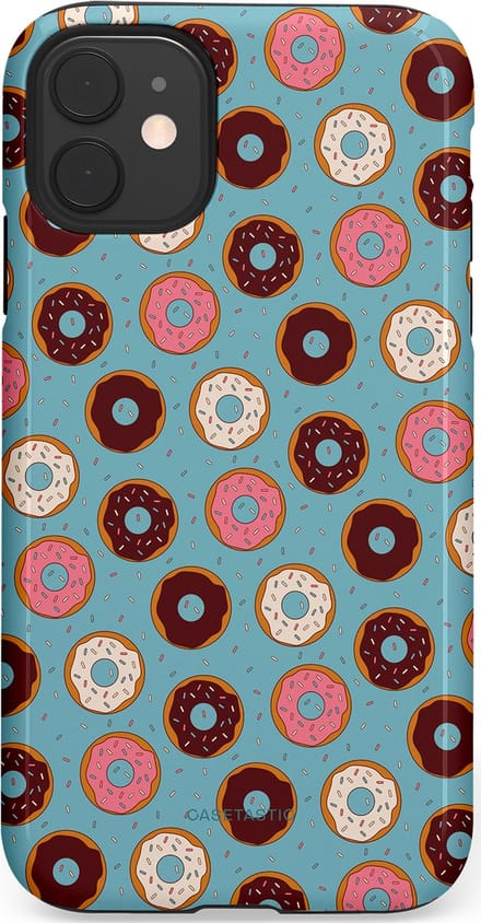 Casetastic hoesje geschikt voor Apple iPhone 11 - Dubbellaagse bescherming - Donut Dromen - Fashion Case - Lichtblauw Bruin Bordeaux Saliegroen