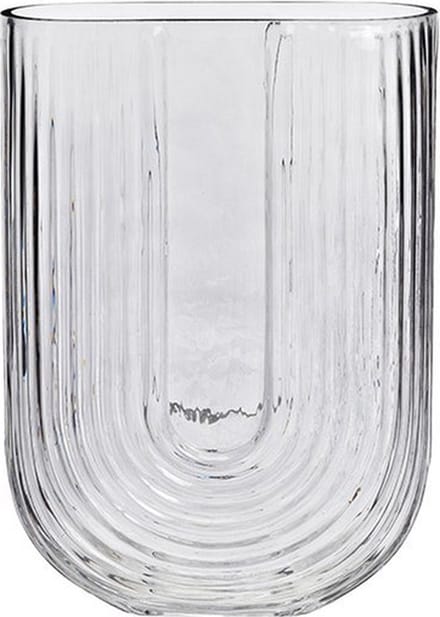 Vaas - U-vorm - Minimalistisch - Grijs - Glas