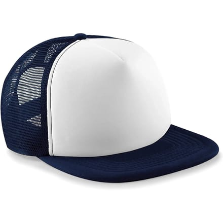 Beechfield Junior Vintage Snapback Trucker Blauw - Wit
