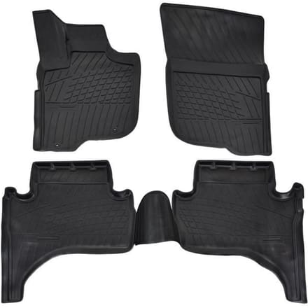 Vloermat van TPE-rubber - NORM Liners - Mitsubishi L-200 - Antislip - Bestendig - Gemakkelijk schoon te maken zwart