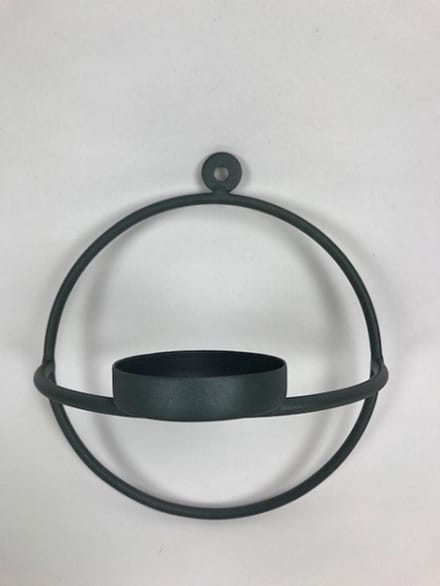 Round Wall T.Light Holder 15x17x9 cm Blue Grey