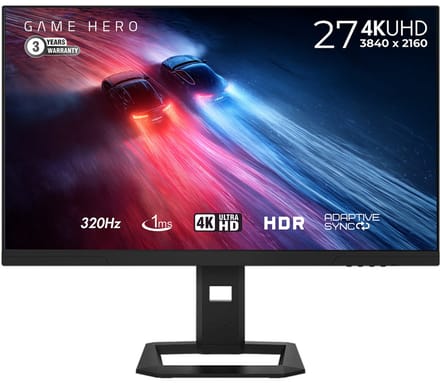GAME HERO® - 27 inch FHD/4K DualRes gaming monitor - 1 ms reactietijd - Fast IPS