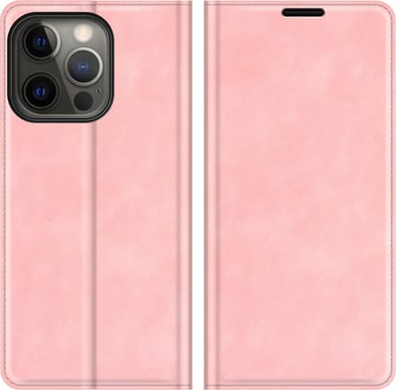 MobyDefend Hoesje - Geschikt voor iPhone 13 Pro - Luxe Wallet Bookcase (Magnetische Sluiting) - Roze