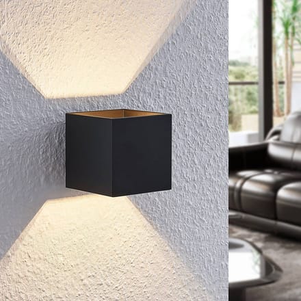 Lindby - wandlamp - 1licht - aluminium, staal - H: 10 cm - G9 - zwart