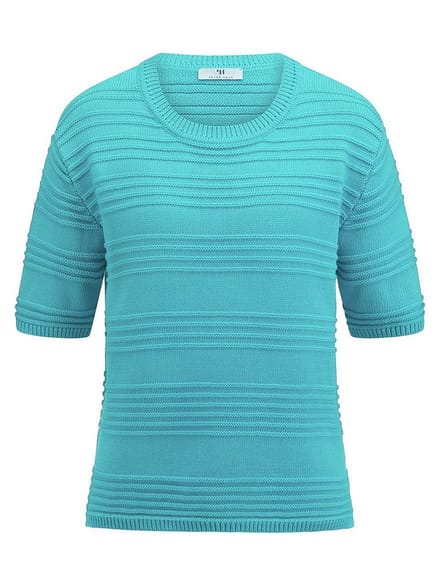 Trui ronde hals Van Peter Hahn turquoise