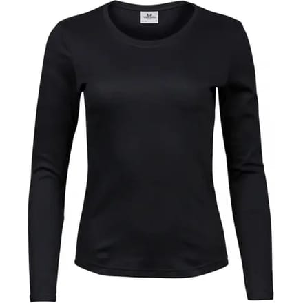 Tee Jays - Dames Interlock T-shirt lange mouwen - Black maat S