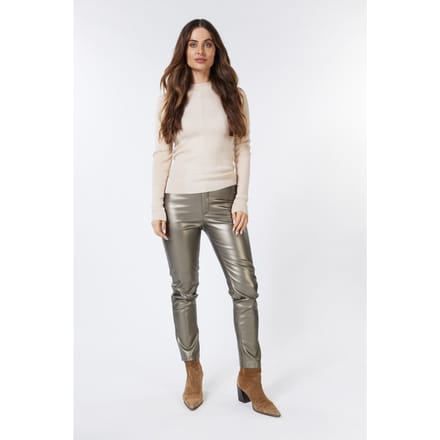 EsQualo Sweater Turtle Neck Lurex Light Sand Größe: XXL | Pullover Outlet | Damen | Braun
