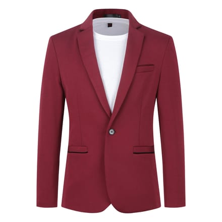 Heren colbert slim fit jas zakelijk dagelijks blazer rood