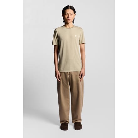 Lyle & Scott - Heren t-shirt - Maat S - Mannen - Beige -