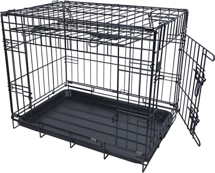 Boon Draadkooi met Deur en Schuifdeur Zwart 92 x 57 x 64 cm