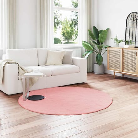 vidaXL - Antislip - vloerkleed - van - imitatie - konijnenbont - OLITE - Roze