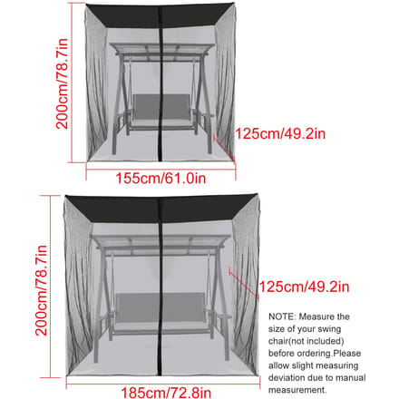 Buitenschommelstoel Mesh Net Waterbestendig Patio Zitplaats Mesh Luifelhoes gray