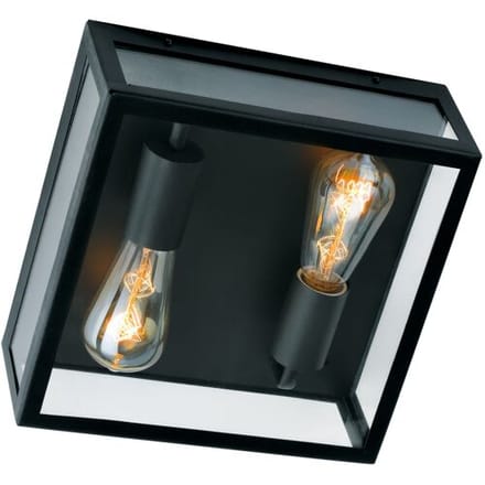 KS Verlichting Stanford Plafonniere Zwart met Schemersensor LED