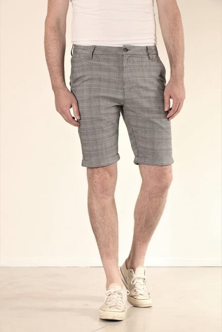 New Star heren bermuda short Baltimore zwart/wit geruit chino - maat S