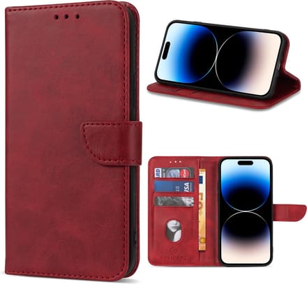 Solidenz hoesje - Geschikt voor Apple iPhone 16 - Bookcase - Rood