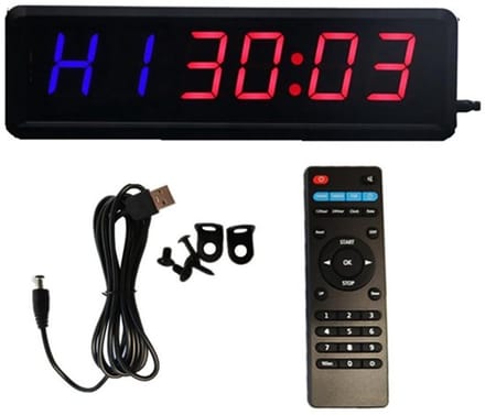 Allecto - Digitale led-wandklok - Interval-timer - Fitness timer met
