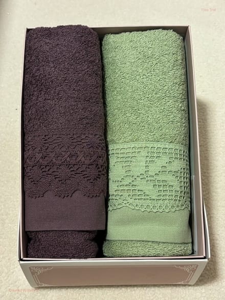 Handdoek paars mint