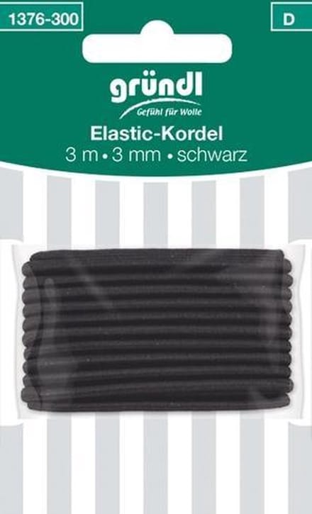 1376-300 Elastisch koord 3mm zwart 3mtr