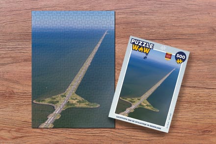 Puzzel Luchtfoto van de Afsluitdijk in Nederland - Legpuzzel - Puzzel 500 stukjes