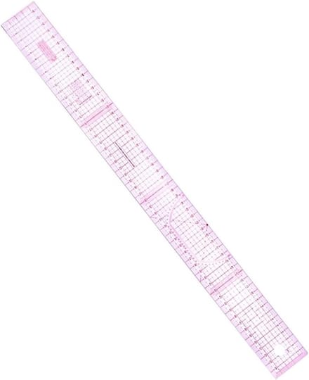 Plastic Naai Liniaal - Meetlat Patchwork - Kleding Ontwerpen - Hoge Precisie Flexibel - 60 cm - Transparant Rood