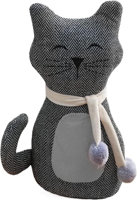 Dieren Deurstopper - Katten Ontwerp - Deuren Open Houden - Gewogen Stabiliteit - 28.5 cm Lengte - Grijs