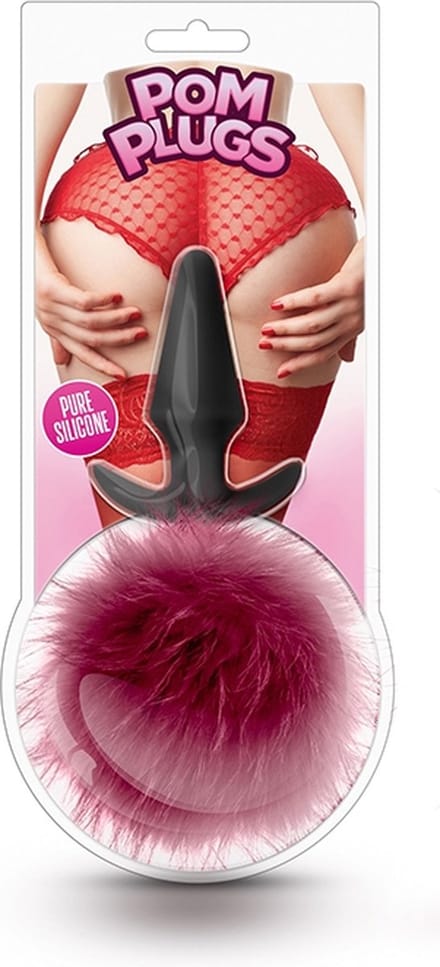 Blush - Pom plug anaalplug met konijnenstaartje - Rood