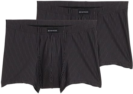 Tom Tailor - Korte boxershorts in een set van 2 - Maat M/5 - black-dark-stripes