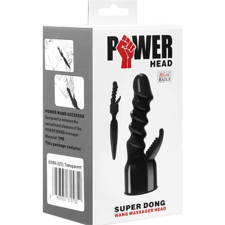 Power - Opzetstuk Wand Vibrator Super Dong – Transparant