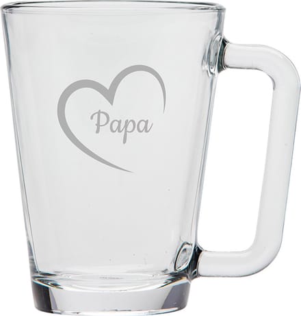 Gegraveerde theeglas 26cl Papa met hartje