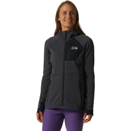 Fleece met capuchon en volledige rits voor dames Mountain Hardwear Polartec® Power Grid