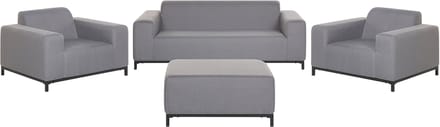 ROVIGO - Loungeset voor 5 - Grijs/Zwart - Polyester
