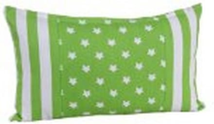 Homescapes Groene Ster Kussenhoes met Gestreepte Rand 30 x 50 cm