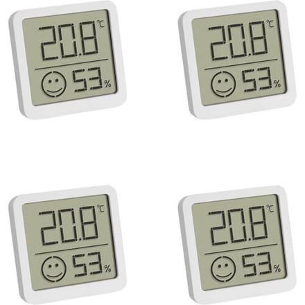TFA Dostmann 4-pack 30.5053.02.04 Thermo- en hygrometer Wit