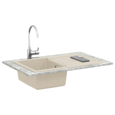 vidaXL Wasbak Beige 780 x 500 mm 80% Kwarts en 20% Hars