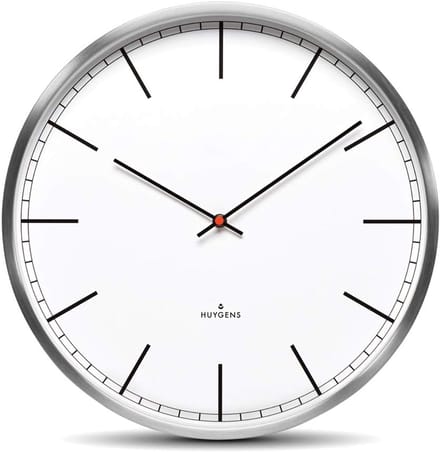 Stille RVS Wandklok 45cm - Modern en Minimalistisch met Quartz Uurwerk