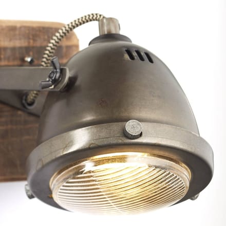 Brilliant CARMEN WOOD - Wandlamp - Bruin;Zilvergrijs