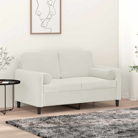vidaXL - Sierkussens - 2 - st - 15x50 - cm - fluweel - crèmekleurig