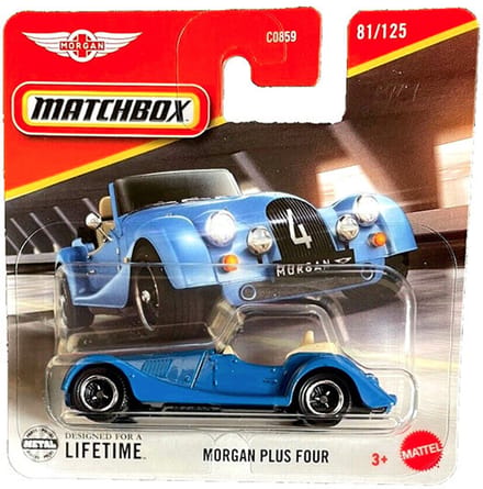MATCHBOX 81-125 MORGAN PLUS FOUR RACING BLUE CABRIO SUPERFAST LESNEY (1:64)