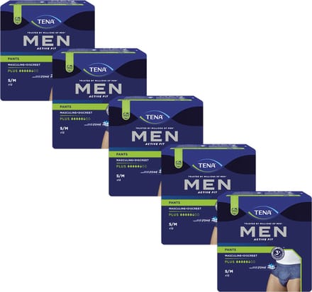 TENA Men Active Fit Plus - S/M - 5 pakken - 60 stuks