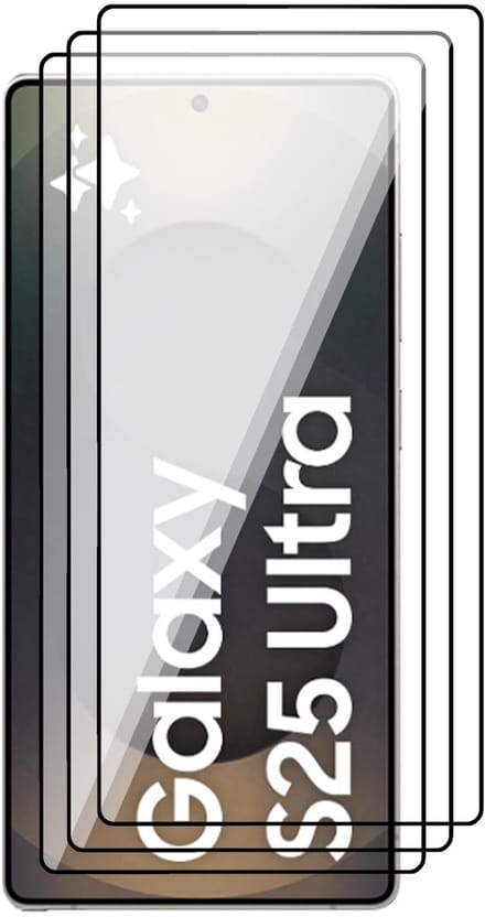 Screenprotector geschikt voor Samsung Galaxy S25 Ultra - 3x Glas Screen Protector