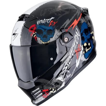 Scorpion Covert FX Skullz Zwart Grijs Rood Integraalhelm - Helm