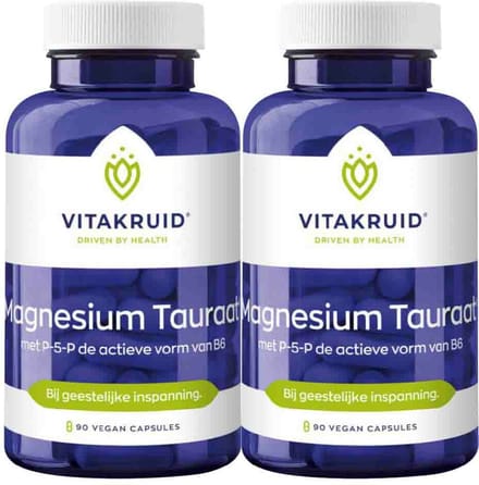 Vitakruid - Magnesium Tauraat - 2 x 90 vegacapsules - Voordeelverpakking