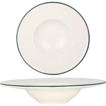 Rinart Pastabord - Green Edge - Porselein - 28 cm (400cc) - set van 2