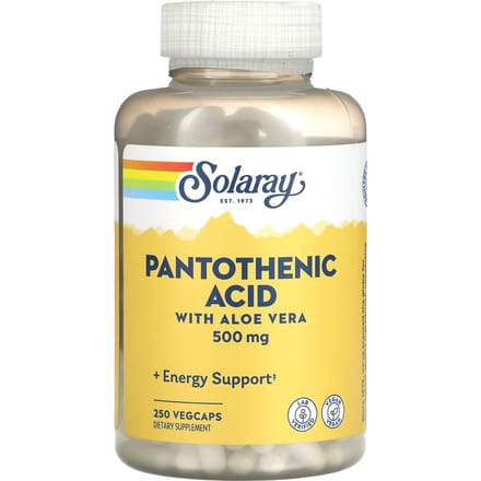 Pantotheenzuur met Aloë Vera, 500 mg, 250 vegetarische capsules
