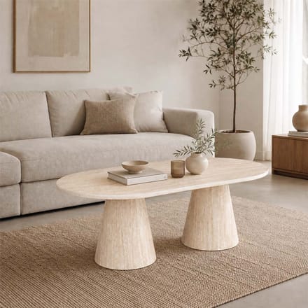 Milton & Oldbrook Salontafel 130 cm Hamar Travertinlook